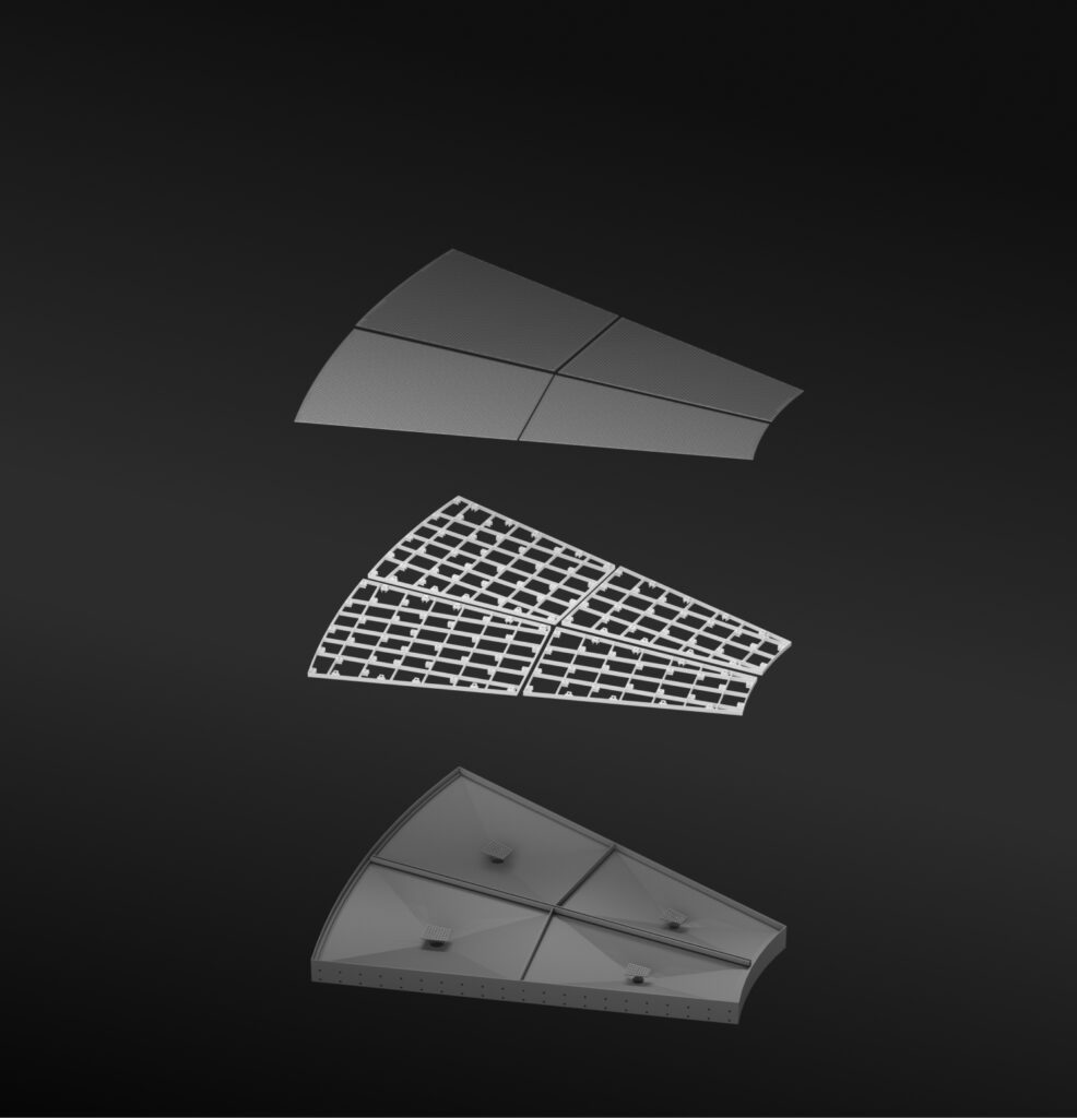 Grid-supported frame of pan filter for titanium dioxide