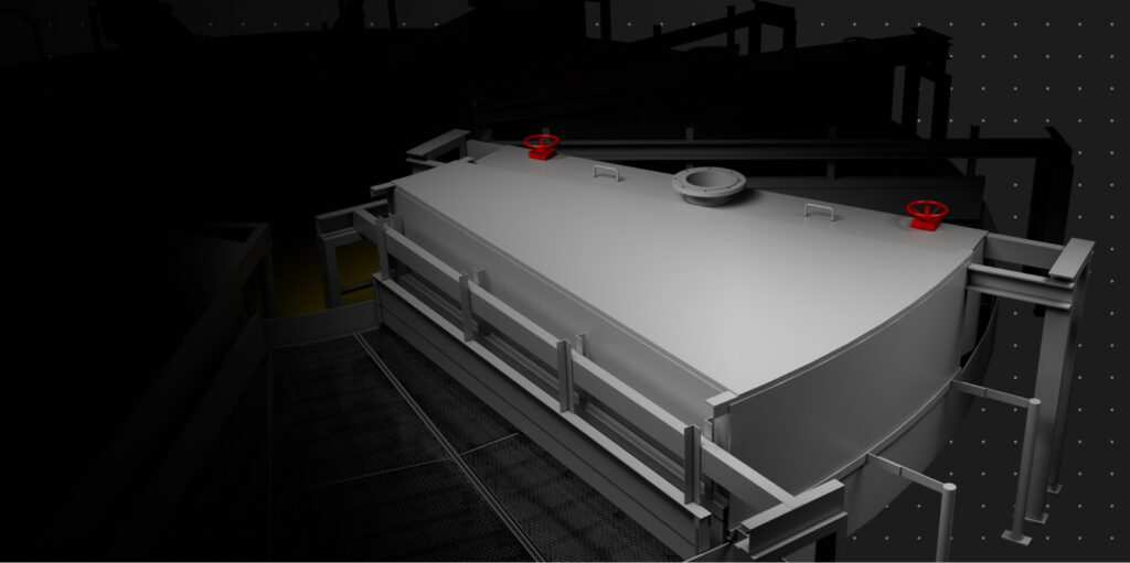 Air suction hood of pan filter for titanium dioxide