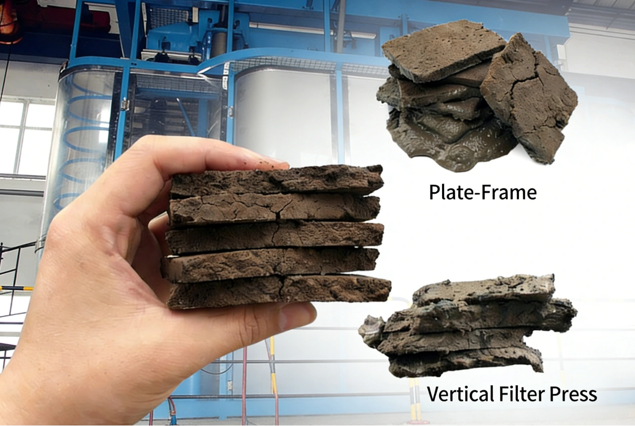Comparison of filter cake moisture content