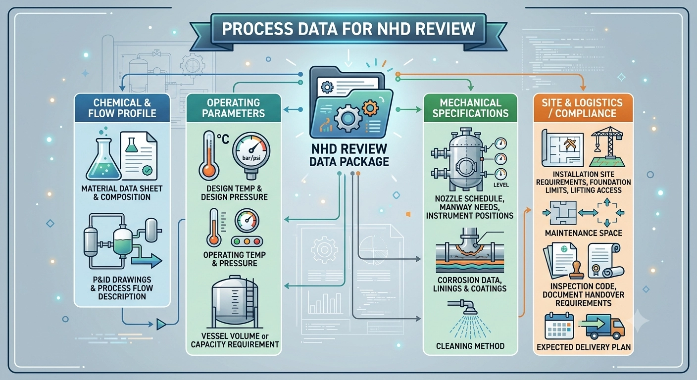 Datos del proceso para revisión de NHD