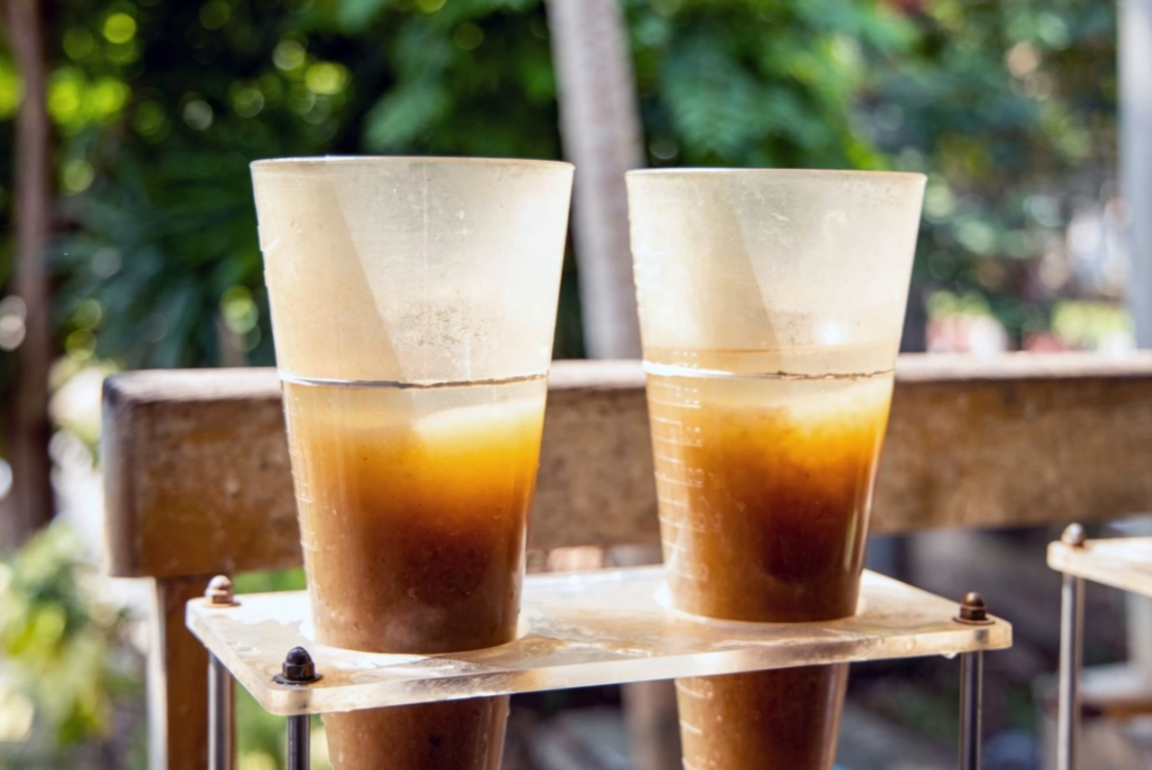 The sedimentation and stratification of the juice
